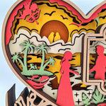 Lampe coeur puzzle en bois - USB