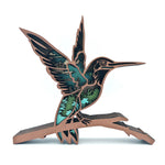 Sculpture oiseau colibri en bois