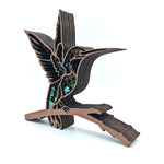 Sculpture oiseau colibri en bois