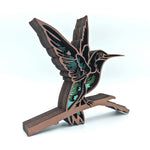 Sculpture oiseau colibri en bois