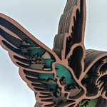 Sculpture oiseau colibri en bois