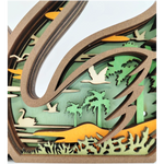 Sculpture cygnes en bois