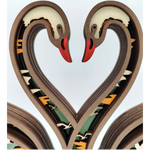 Sculpture cygnes en bois