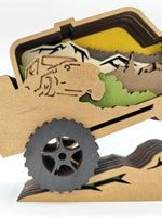 Sculpture 4x4 en bois