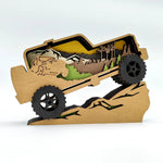Sculpture 4x4 en bois