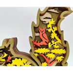 Sculpture écureuil en bois