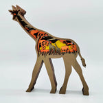 Sculpture girafe en bois