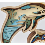 Sculpture dauphins en bois