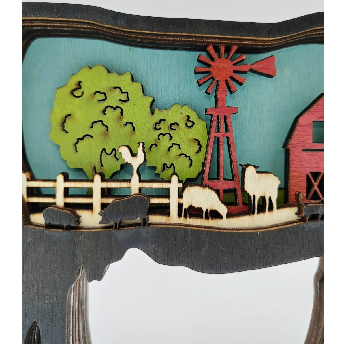 Sculpture vache en bois