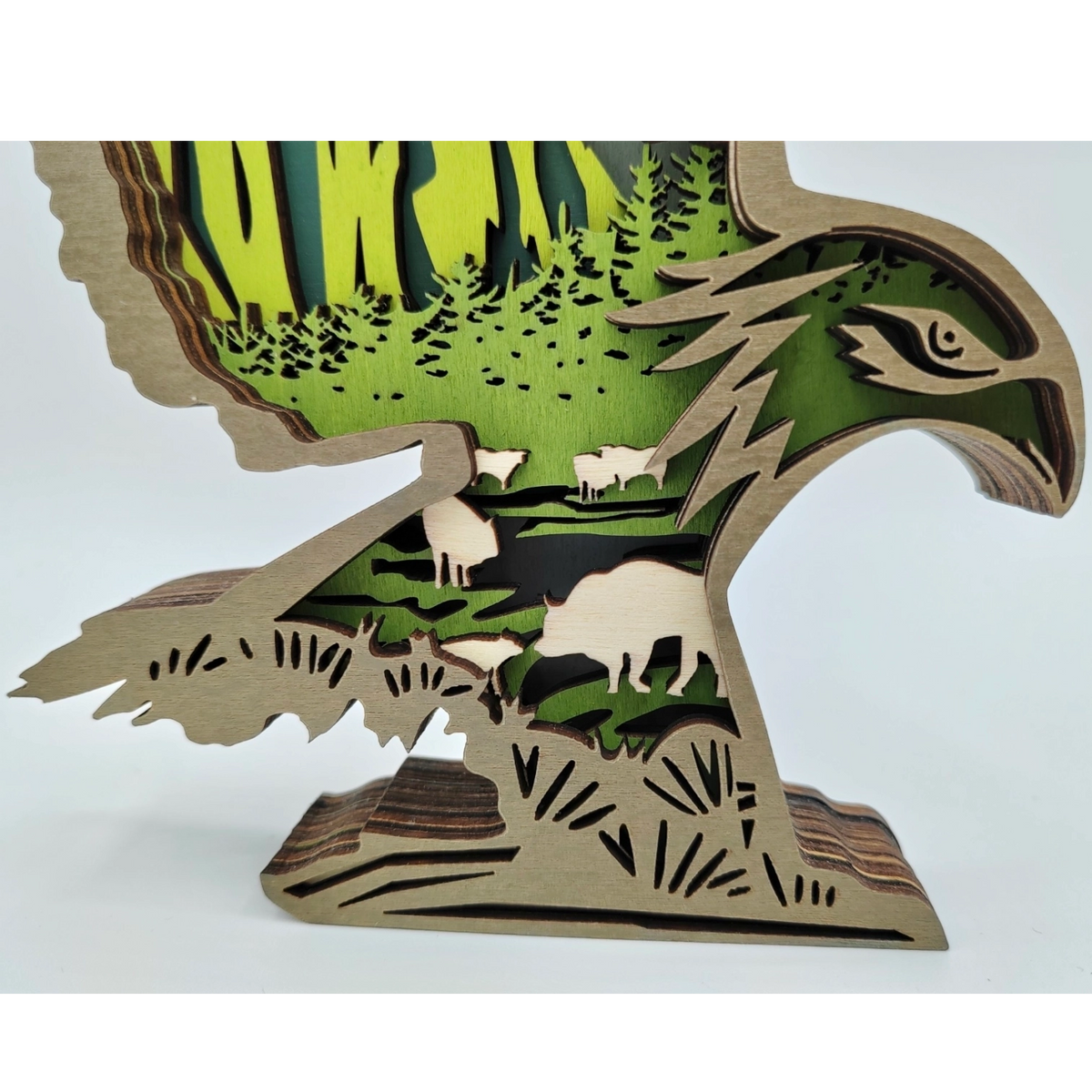 Sculpture aigle en bois