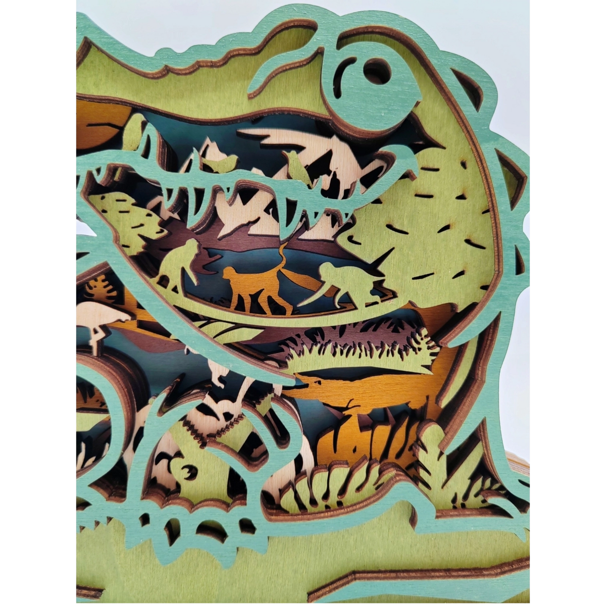 Sculpture crocodile en bois