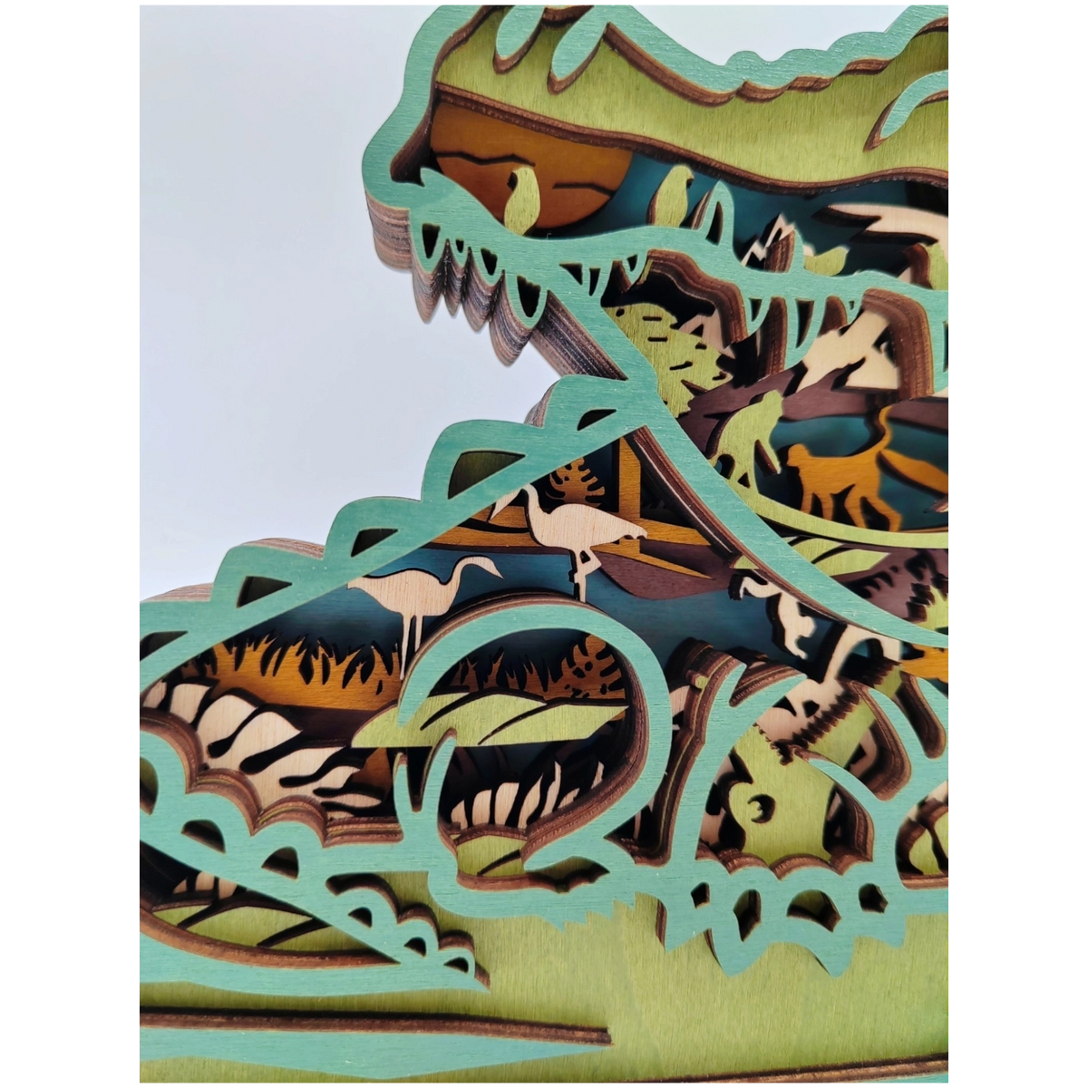 Sculpture crocodile en bois