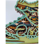 Sculpture crocodile en bois