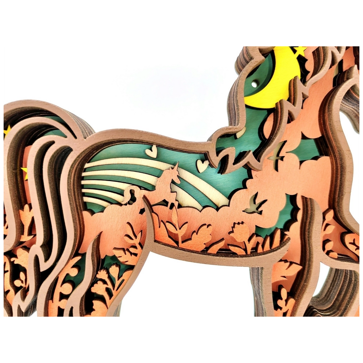 Sculpture licorne en bois