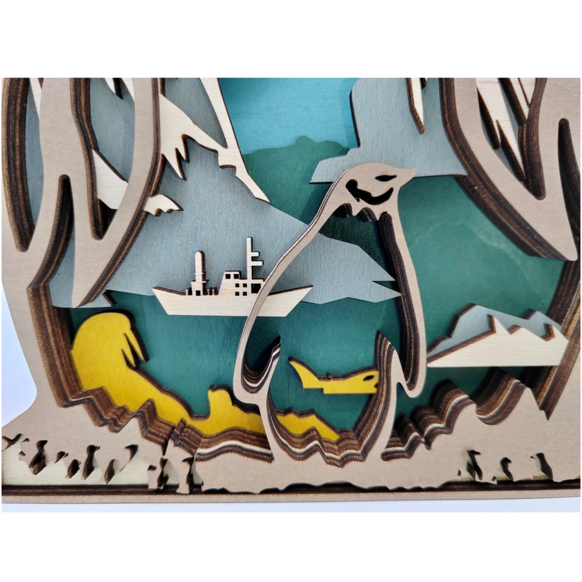 Sculpture pingouins en bois