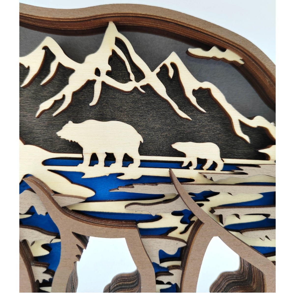 Sculpture ours polaire en bois
