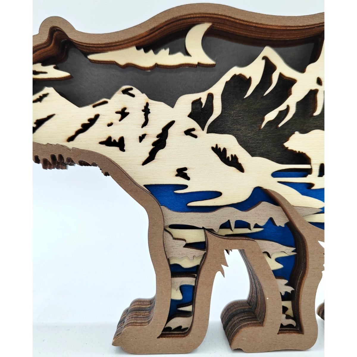 Sculpture ours polaire en bois
