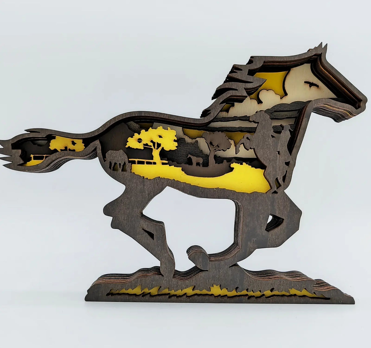 Sculpture cheval en bois