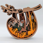 Sculpture paresseux en bois