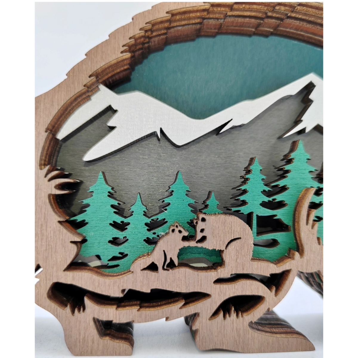 Sculpture raton laveur en bois