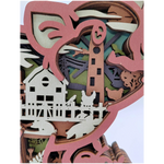 Sculpture cochon en bois