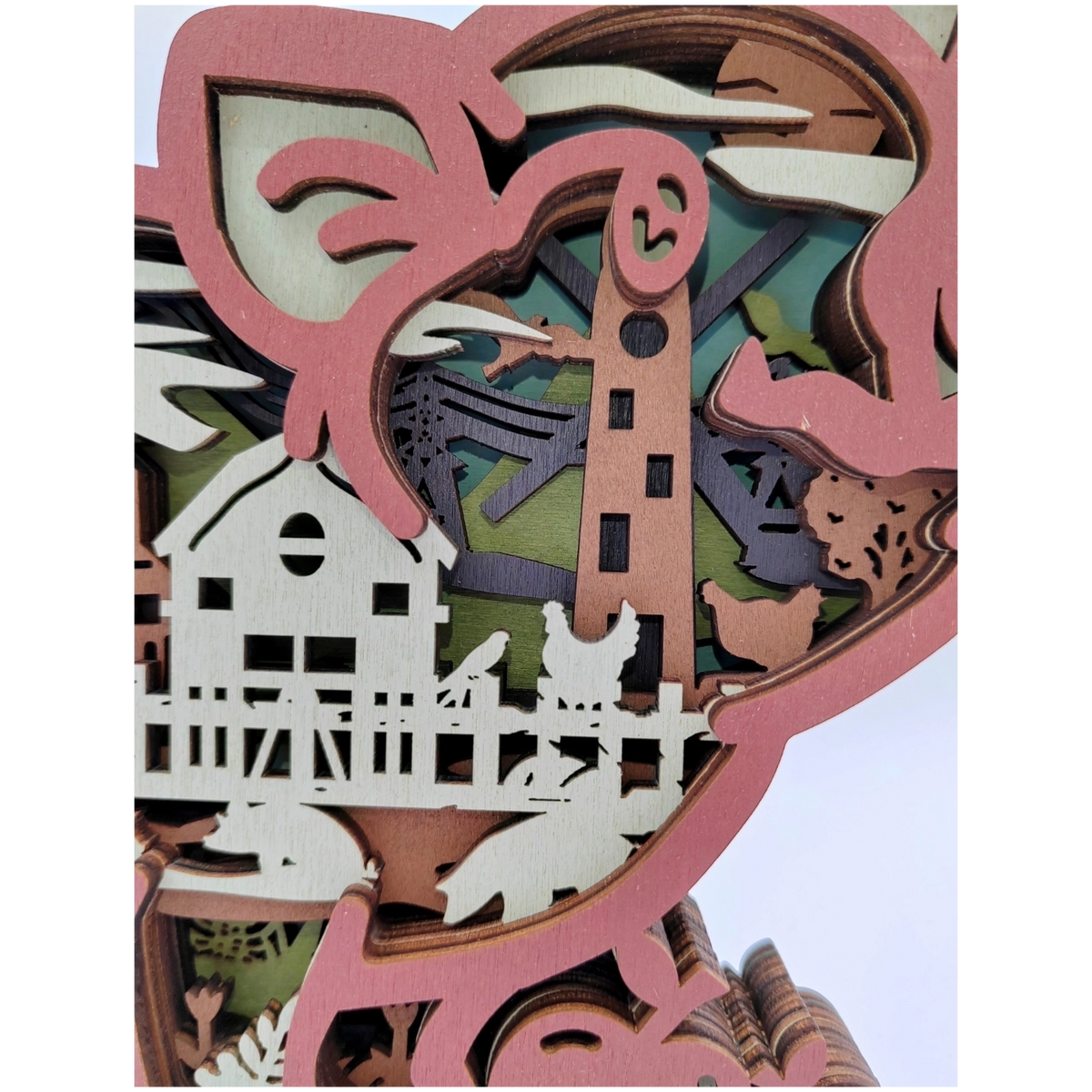 Sculpture cochon en bois