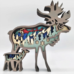 Sculpture renne en bois
