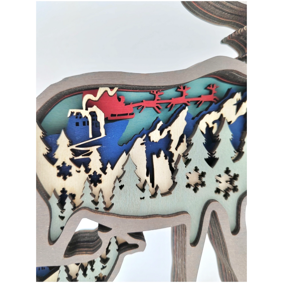 Sculpture renne en bois