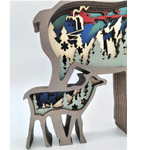 Sculpture renne en bois
