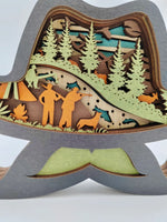 Sculpture chapeau en bois