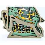 Sculpture tortue marine en bois