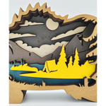 Sculpture poisson bar en bois