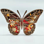 Sculpture papillon monarque en bois