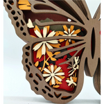 Sculpture papillon monarque en bois