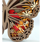Sculpture papillon monarque en bois