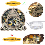 Lampe requin en bois - USB
