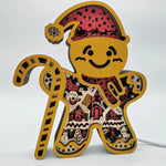 Lampe bonhomme de pain d'épice en bois - USB