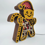 Lampe bonhomme de pain d'épice en bois - USB