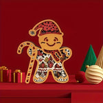 Lampe bonhomme de pain d'épice en bois - USB