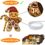 Lampe bonhomme de pain d'épice en bois - USB