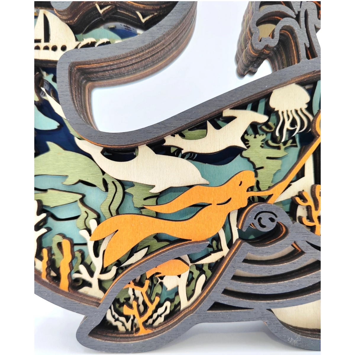 Lampe baleine en bois - USB