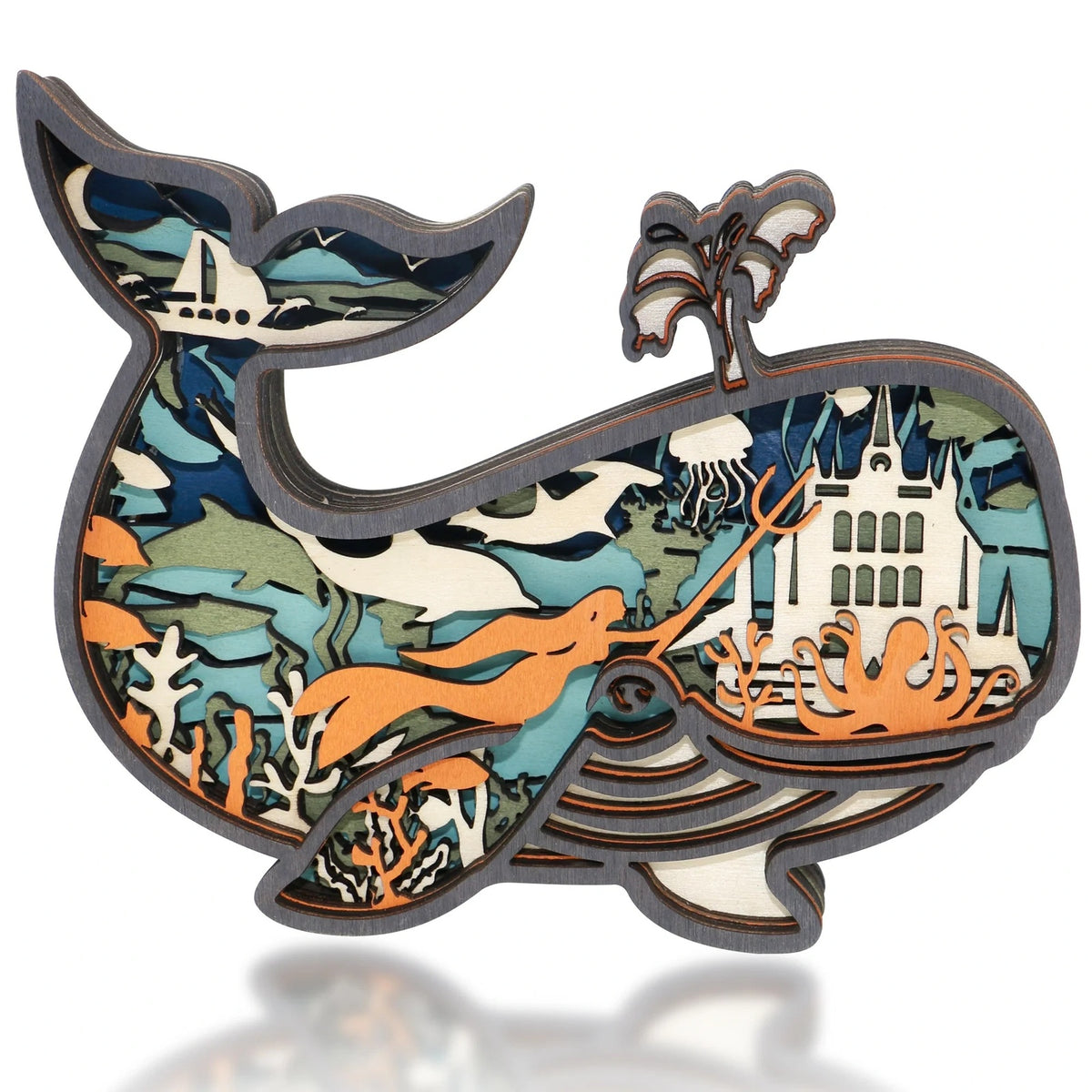 Lampe baleine en bois - USB