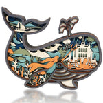 Lampe baleine en bois - USB