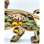 Lampe lion en bois - USB