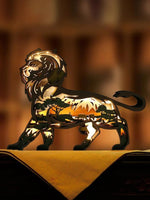 Lampe lion en bois - USB