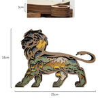 Lampe lion en bois - USB
