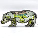 Lampe hippopotame en bois - USB