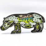 Lampe hippopotame en bois - USB