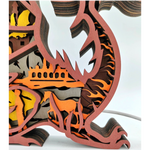 Lampe dragon en bois - USB