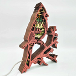 Lampe cardinal rouge en bois - USB